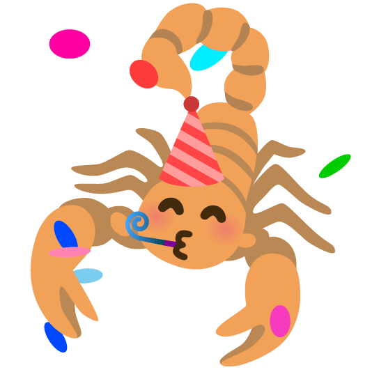 scorpion partying face