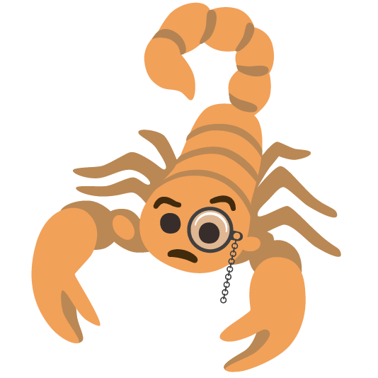 scorpion face with monocle