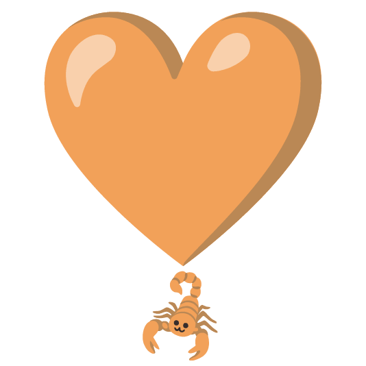 scorpion heavy heart exclamation mark ornament