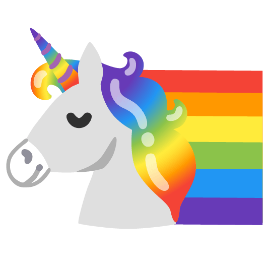 unicorn face rainbow