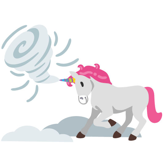 unicorn face tornado