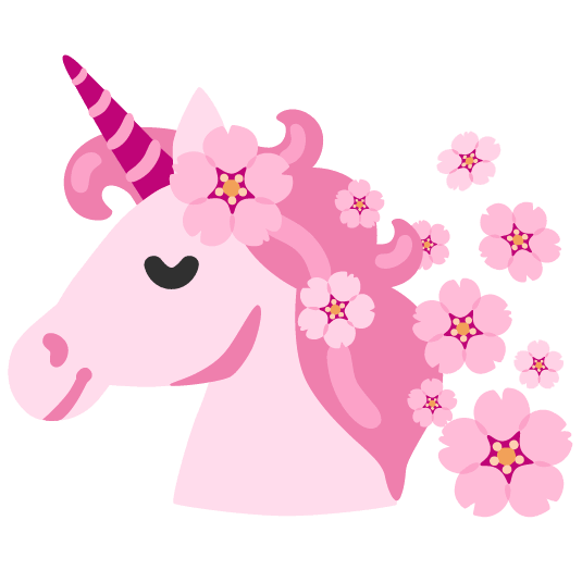 unicorn face cherry blossom