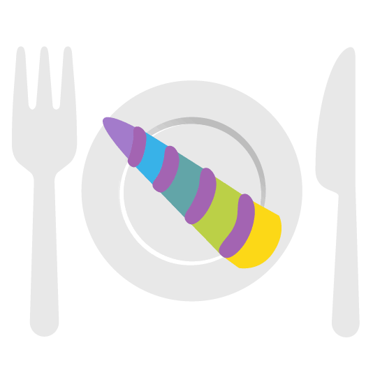 unicorn face knife fork plate
