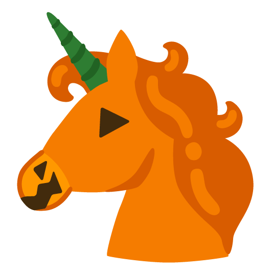 unicorn face jack o lantern