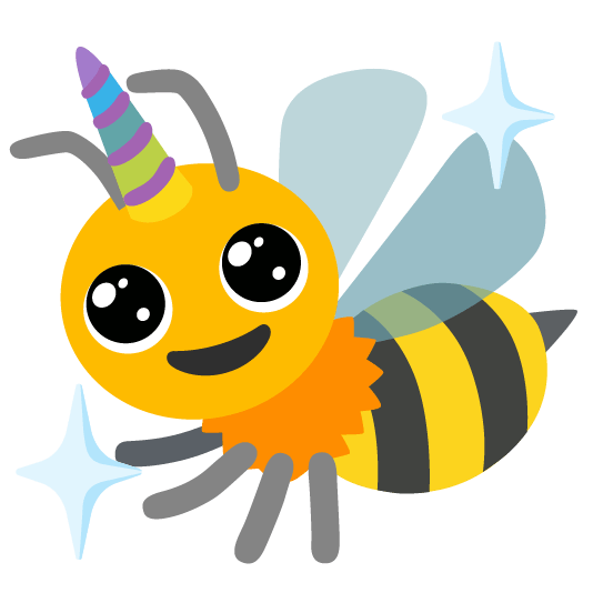 unicorn face bee