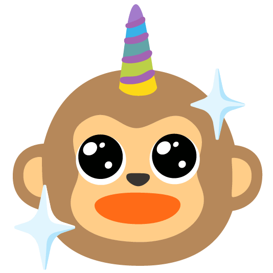 unicorn face monkey face