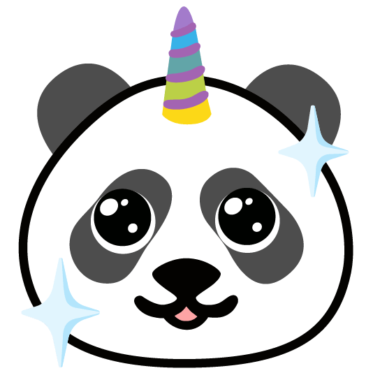 unicorn face panda face