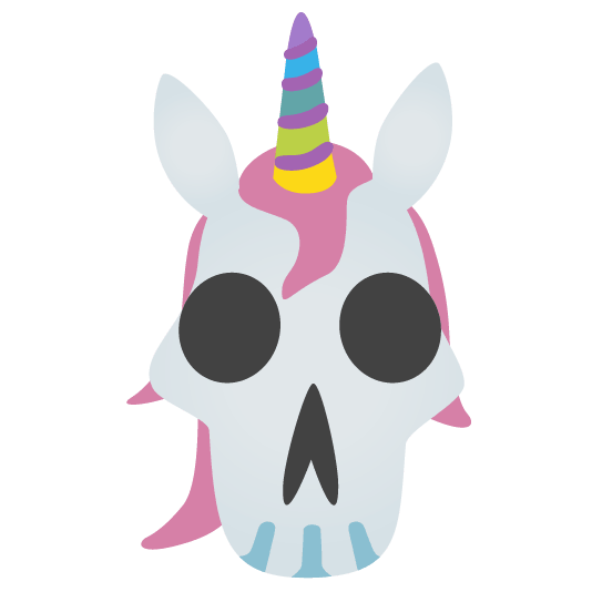 unicorn face skull