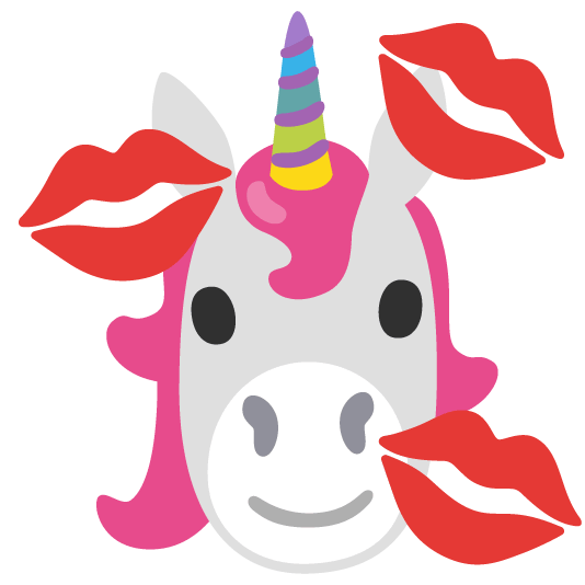 unicorn face kiss