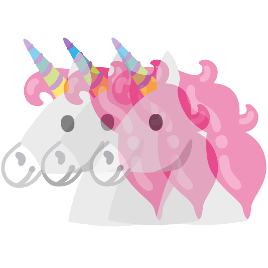 unicorn face heartbeat