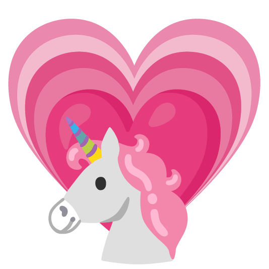 unicorn face heartpulse