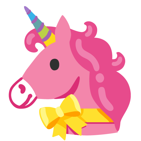 unicorn face gift heart