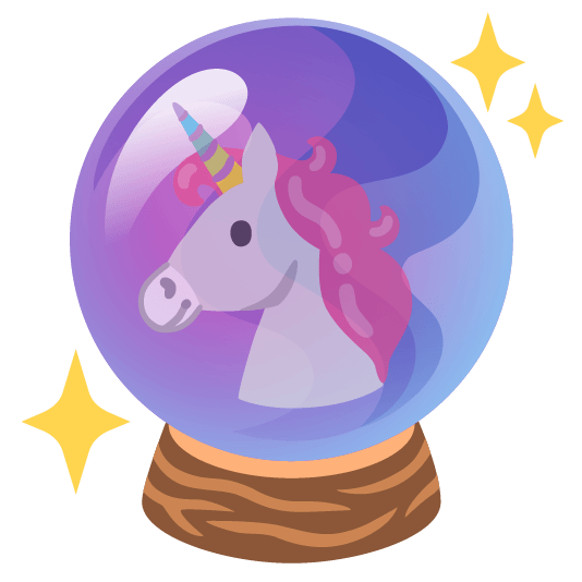 unicorn face crystal ball