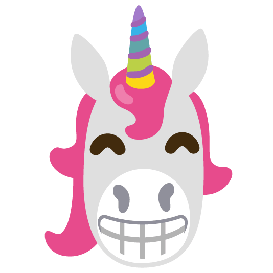 unicorn face grin