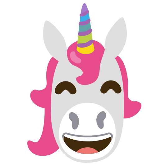 unicorn face smile