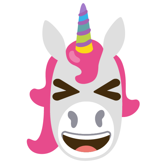 unicorn face laughing