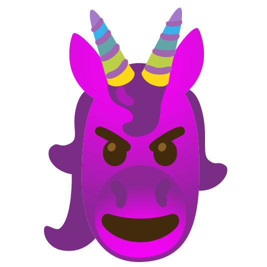unicorn face smiling imp