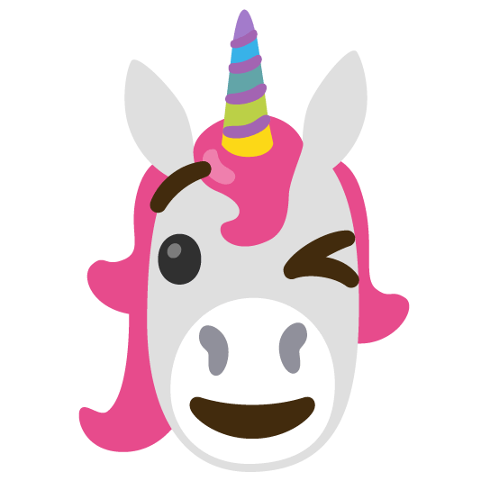 unicorn face wink