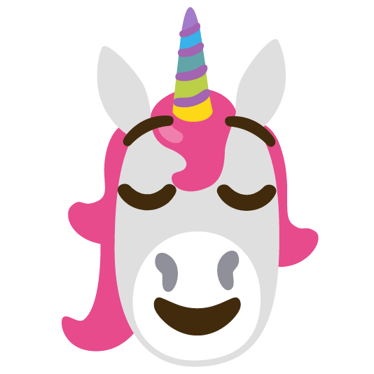 unicorn face relieved