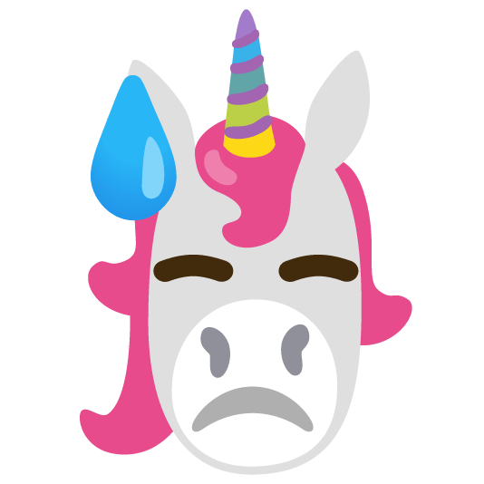 unicorn face sweat