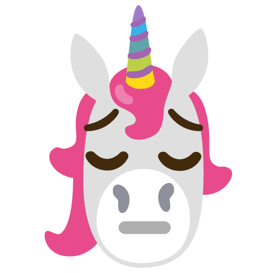 unicorn face pensive