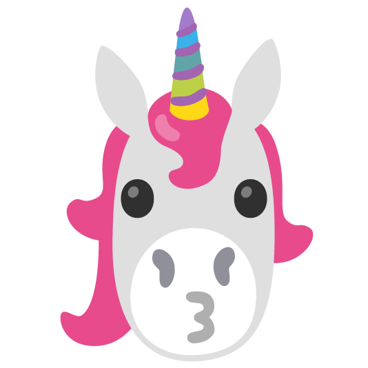 unicorn face kissing