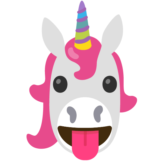 unicorn face stuck out tongue