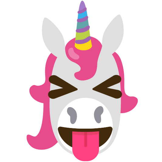unicorn face stuck out tongue closed eyes