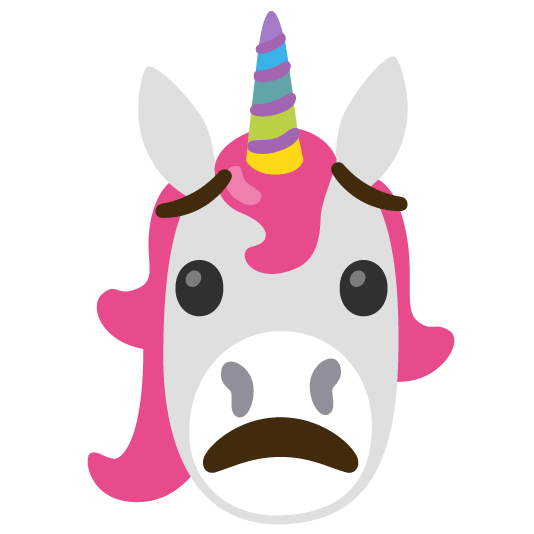 unicorn face worried