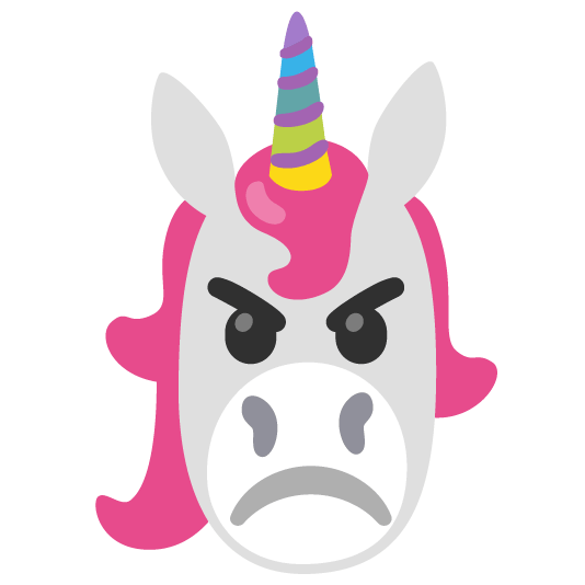 unicorn face angry