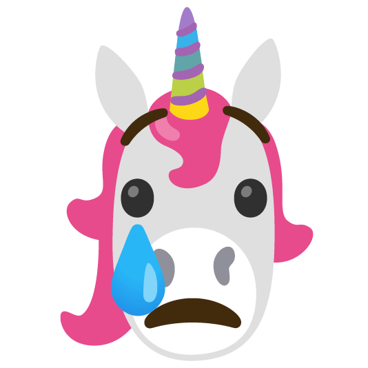 unicorn face cry