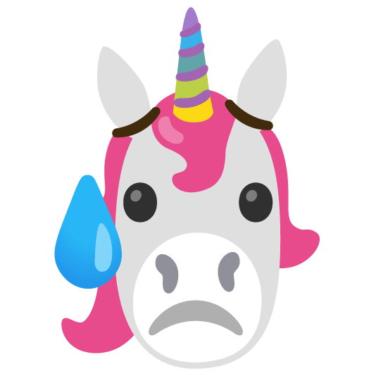 unicorn face disappointed relieved