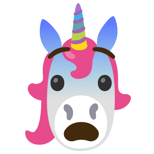 unicorn face fearful