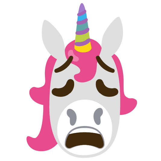 unicorn face weary