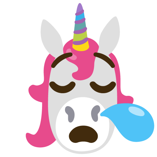 unicorn face sleepy