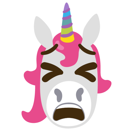 unicorn face tired face