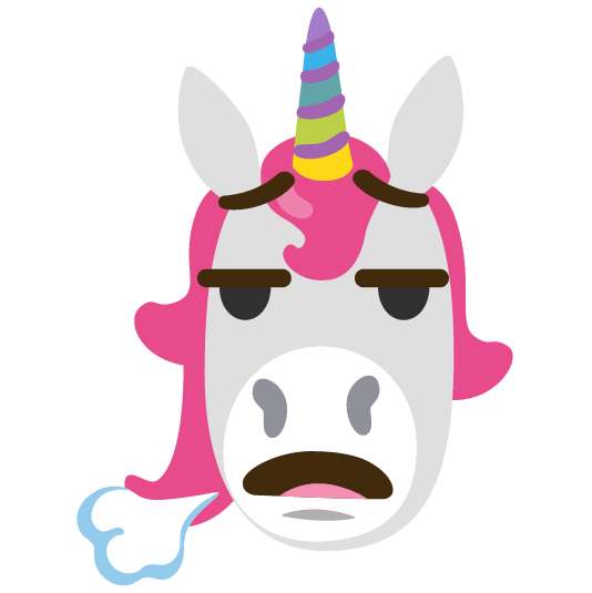 unicorn face face exhaling