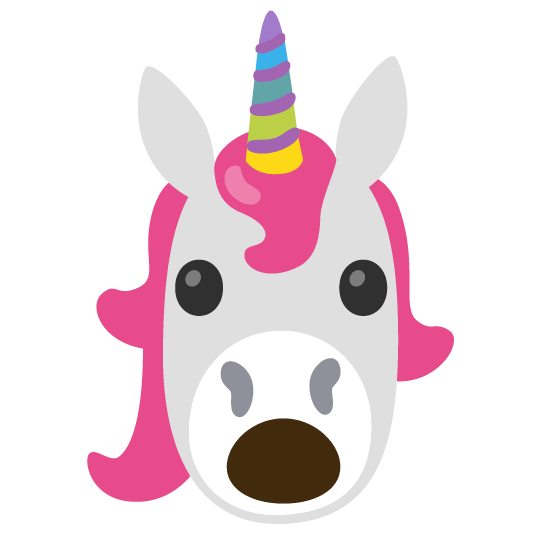 unicorn face open mouth