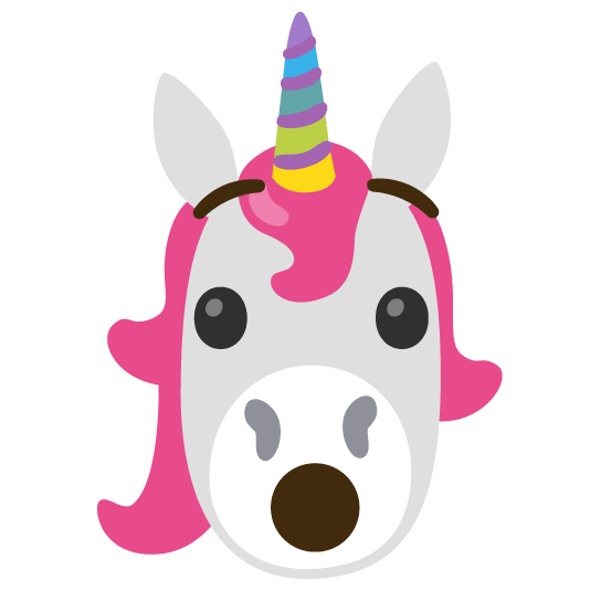 unicorn face hushed