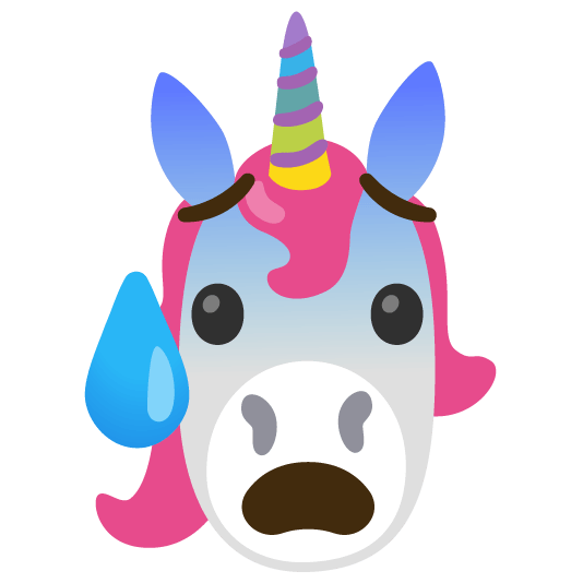 unicorn face cold sweat