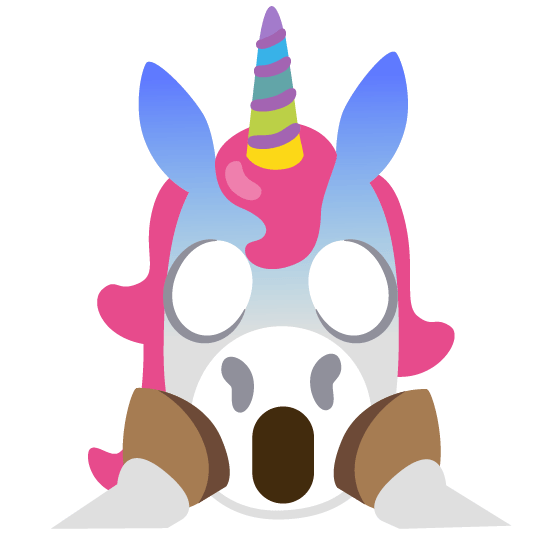unicorn face scream