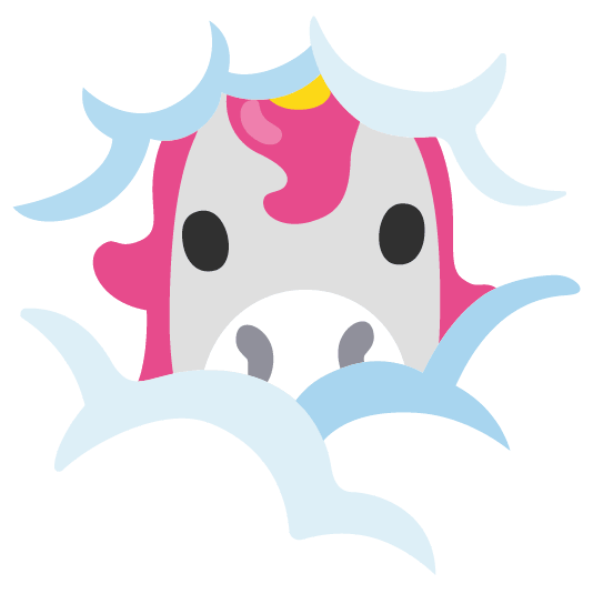 unicorn face face in clouds