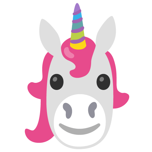 unicorn face slightly smiling face