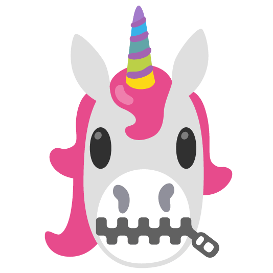 unicorn face zipper mouth face