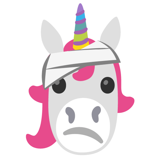 unicorn face face with head bandage