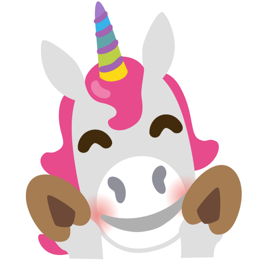 unicorn face hugging face