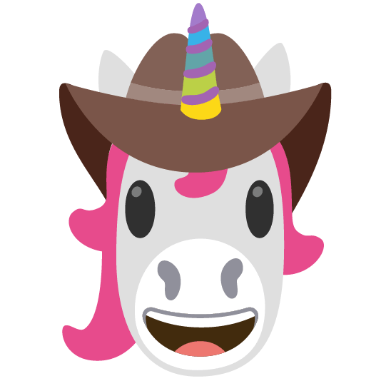 unicorn face face with cowboy hat