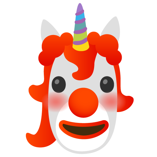 unicorn face clown face