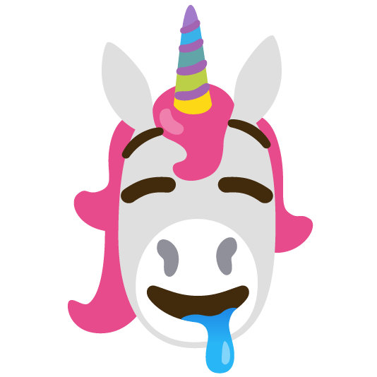 unicorn face drooling face