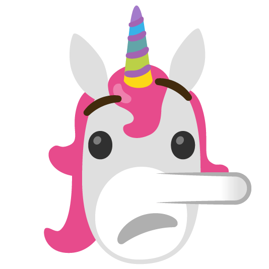 unicorn face lying face